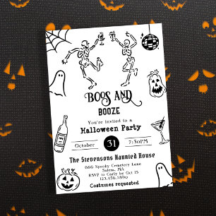 Invitación Fiesta de Halloween divertida, extravagante y capr