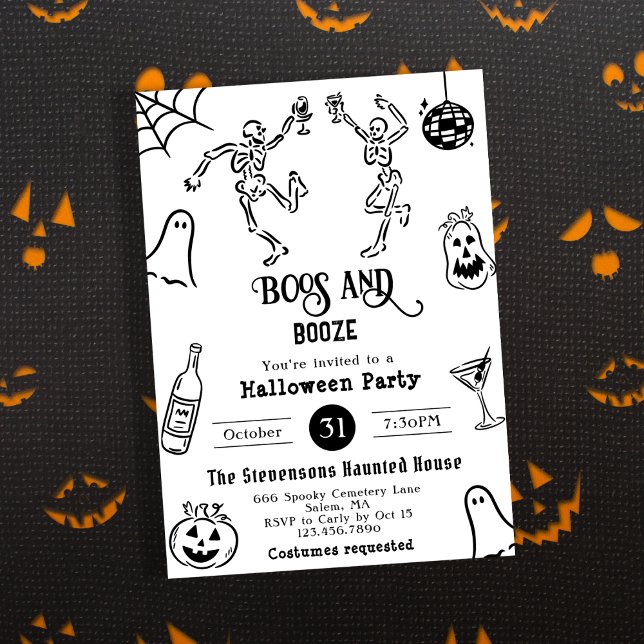 Invitación Fiesta de Halloween divertida, extravagante y capr (Subido por el creador)