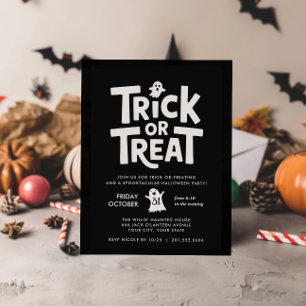 INVITACIÓN FIESTA DE HALLOWEEN DULCE FANTASMA TRUCO O TRATO N