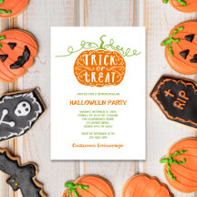 Fiesta de Halloween Dulce o Truco de Naranja Verde