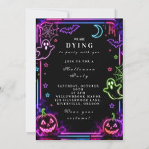 Fiesta de Halloween elegante con neón luminoso en