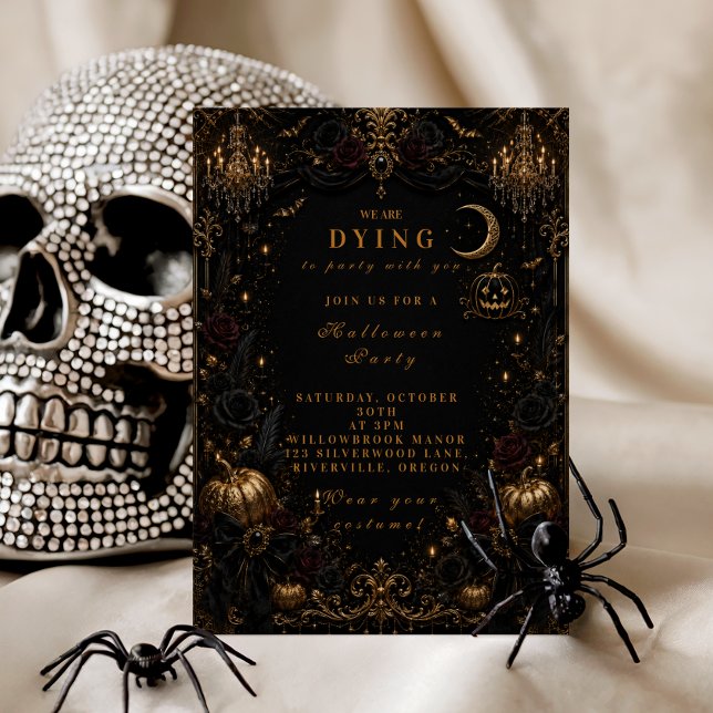 Invitación Fiesta de Halloween Elegante Glam (Subido por el creador)