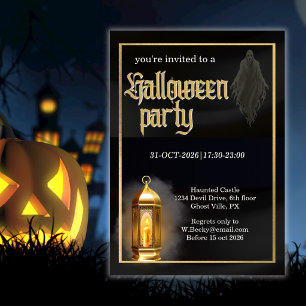 Invitación Fiesta de Halloween Elegante Tenebrosa Linterna de