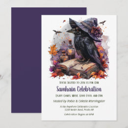 Invitación Fiesta de Halloween Embrujada de Samhain con Bruja