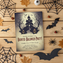 Invitación Fiesta de Halloween Embrujada y Clásica en una Man