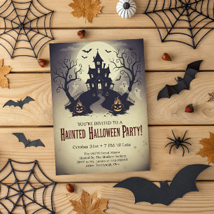 Invitación Fiesta de Halloween Embrujada y Clásica en una Man