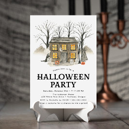 Invitación Fiesta de Halloween en Casa Embrujada Espeluznante