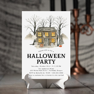 Invitación Fiesta de Halloween en Casa Embrujada Espeluznante