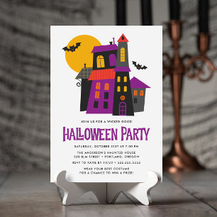 Invitación Fiesta de Halloween en Casa Embrujada Espeluznante