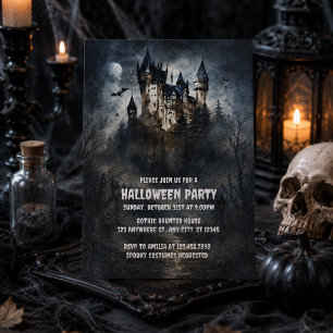 Invitación Fiesta de Halloween en Castillo Embrujado Gótico