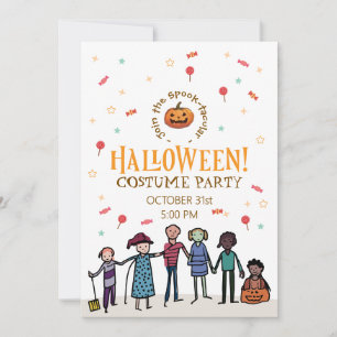 Invitación Fiesta de Halloween en el Aula Diseño de Niños L