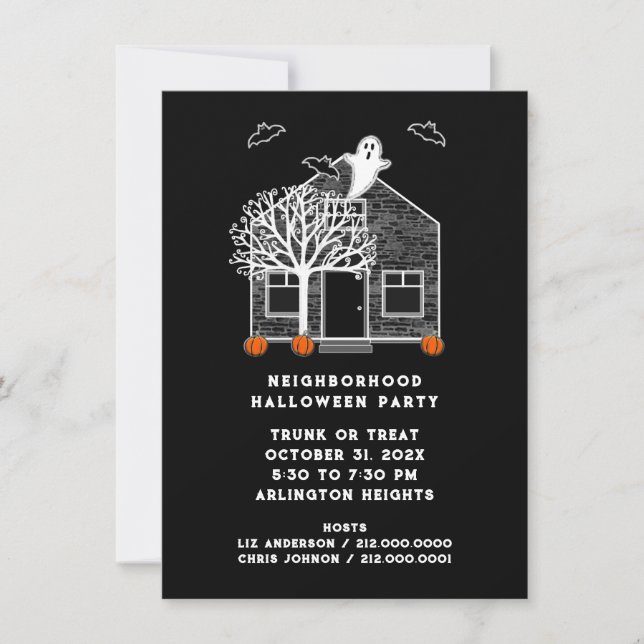 Invitación Fiesta de Halloween en el barrio (Anverso)