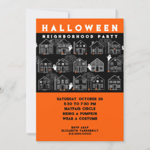 Invitación Fiesta de Halloween en el barrio