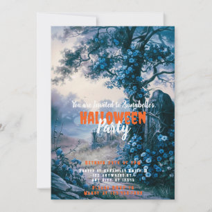 Invitación Fiesta de Halloween en el cementerio espeluznante 