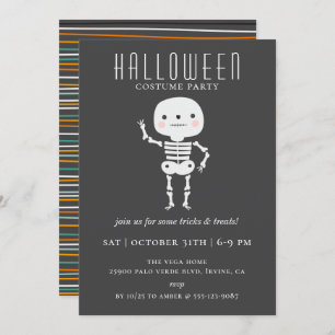 Invitación Fiesta de Halloween en el esqueleto