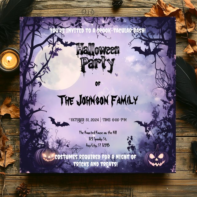 Invitación Fiesta de Halloween en la espeluznante Lavender -  (Subido por el creador)