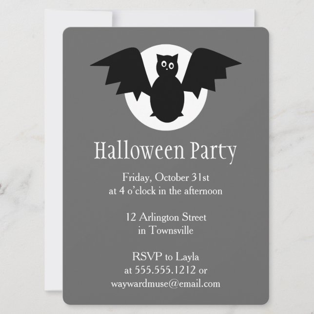 Invitación Fiesta de Halloween en la Luna (Anverso)