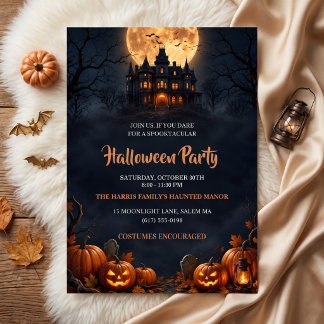 Invitación Fiesta de Halloween en la Mansión Embrujada