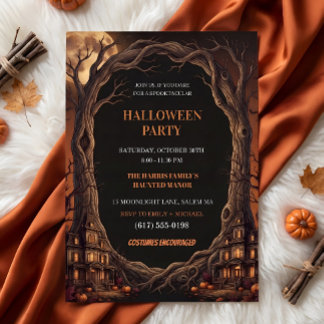 Invitación Fiesta de Halloween en la Mansión Embrujada