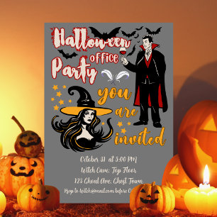 Invitación Fiesta de Halloween en la Oficina Dracula Bruja
