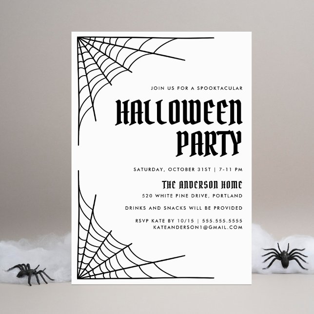 Invitación Fiesta de Halloween en la web de Spider moderna (Subido por el creador)