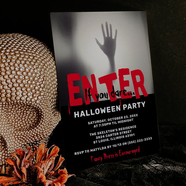 Invitación Fiesta de Halloween 'Entra si te atreves' (Subido por el creador)