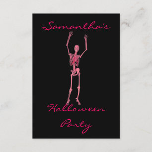 Invitación "Fiesta de Halloween" - Esbozo rosa bailando