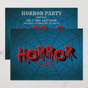 Invitación Fiesta de Halloween Escándalo del horror rojo Arañ