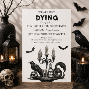 Invitación Fiesta de Halloween espeluznante - Cuervo, Calaver