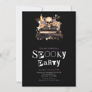 Invitación Fiesta de Halloween espeluznante de Calavera y Ros
