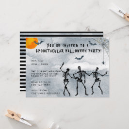 Invitación Fiesta de Halloween Espeluznante de Esqueletos