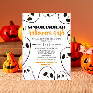 Invitación Fiesta de Halloween Espeluznante Fantasma Lindo