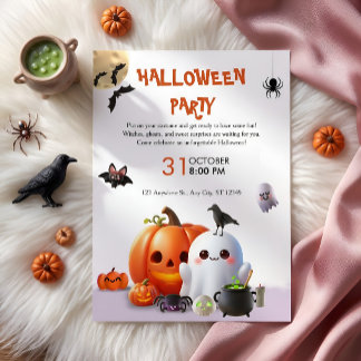 Invitación Fiesta de Halloween Espeluznantemente Monada
