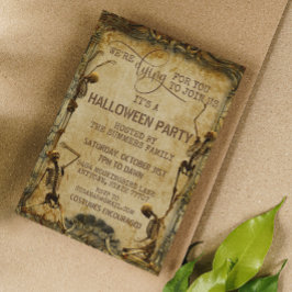 Invitación Fiesta de Halloween Esqueleto Antiguo Muriendo Por