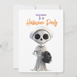 INVITACIÓN FIESTA DE HALLOWEEN ESQUELETO CON ESTILO