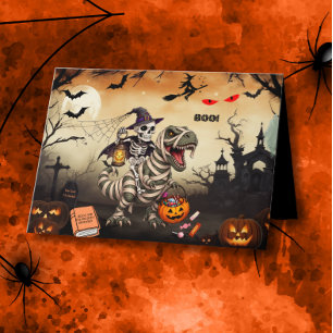 INVITACIÓN Fiesta de Halloween Esqueleto montando