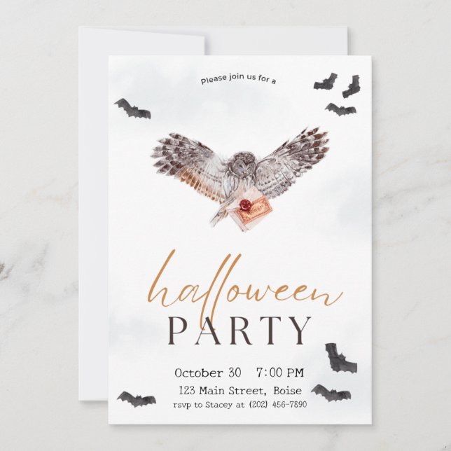 Invitación Fiesta de Halloween Fall (Anverso)