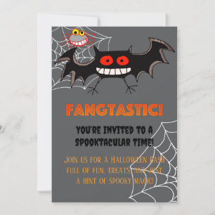 Invitación Fiesta de Halloween Fangtástica Espeluznante