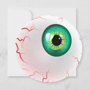 Invitación ¡Fiesta de Halloween! Fantasía Verde Eyeball perso