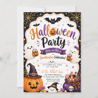 Invitación Fiesta de Halloween Fantasma de Halloween con Bril