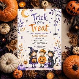 Invitación Fiesta de Halloween Fantasma Divertido Dulce o Tru