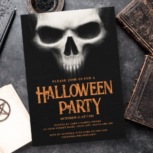 Invitación Fiesta de Halloween fantasma espeluznante calavera