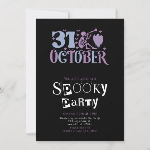 Invitación Fiesta de Halloween Fantasma Trompeta Esqueleto 31