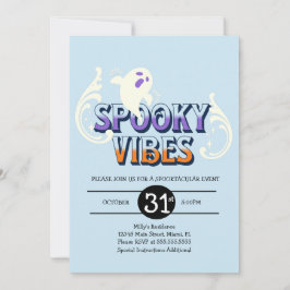Invitación Fiesta de Halloween Fantasma Vibraciones Espeluzna