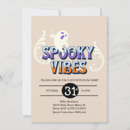 Invitación Fiesta de Halloween Fantasma Vibraciones Espeluzna