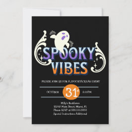 Invitación Fiesta de Halloween Fantasma Vibraciones Espeluzna