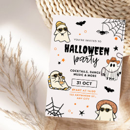 Invitación Fiesta de Halloween, fantasmas muy amables