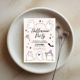 Invitación Fiesta de Halloween, fantasmas muy amables