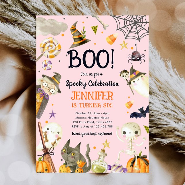 Invitación Fiesta de Halloween Festejos Chica Cumpleaños (Subido por el creador)