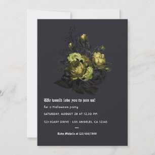 Invitación Fiesta de Halloween Floral Vintage
